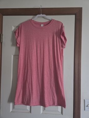 Pink Heathered T-Shirt Dress